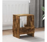 LoogCape Magazine Shelf Smoked Oak 35 x 30 x 45 cm with Magazine Shelf for Living Room, Office and Waiting Room, Space-Saving Magazine Holder and Storage for Reading Corner and Bathroom