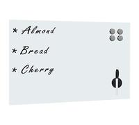 LoogCape Magnetic Board Wall Mounted Glass 50 x 30 cm White Board Writing Board Notice Board Memo Board Wipe Clean Office School Home Office Kitchen Planning Presentation