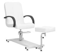 LoogCape Massage Chair with Footrest, White, 127 x 60 x 98 cm, Faux Leather, Electrically Adjustable, 360 Degree Rotation, for Wellness, Back, Neck, Full Body, Stress Relief, Recovery, Living Room