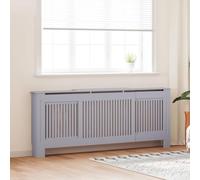 LoogCape MDF Radiator Cover, Grey, 205 cm, with Adjustable Length, Modern Slatted Frame Design, Robust Material, Practical Wall Mounting, Dust Protection, Suitable for Heating Accessories, Thermostat