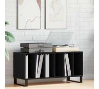 LoogCape Media Cabinet Black Oak Effect 100 x 38 x 48 cm with 6 Shelves, TV Lowboard, Storage Space, Cable Management, Durable Wood Material, Ideal for Living Room, Home Cinema, Office, Modern