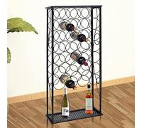 LoogCape Metal Bottle Rack for 28 Bottles with Wall Mount Wine Rack Wine Cabinet Drinks Rack Bar Trolley Home Bar Shelf for Kitchen Living Room Dining Room Cellar