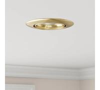 LoogCape Metal Inlet Spotlight Set in Gold 12 Pieces, 9 x 9 x 2.5 cm, Includes Adjustable GU10 Lights for Modern Interiors, Energy Saving, Durable, Easy Installation