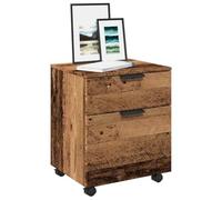 LoogCape Mobile Filing Cabinet with Wheels Reclaimed Wood 45 x 38 x 54 cm Lots of Storage Space for Office Living Room Kitchen Hallway and Bedroom with 4 Wheels Sturdy Wood Material Versatile