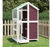 LoogCape Mocha Aviary 97 x 81 x 152 cm Solid Pine Weatherproof Bird House with Grid, Perches, Bowl, for Cockatoo, Parrot, Budgie, Indoor Aviary, Suitable for Outdoor Use