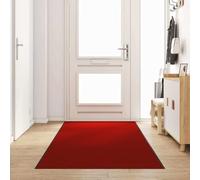 LoogCape Modern Rectangular Doormat, 120x350 cm, Red and Black Polyamide PVC, Durable Non-Slip Entryway Rug, Indoor Outdoor Washable Absorbent Mud Mat