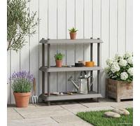 LoogCape Multi-Purpose Shelving Unit 3 Levels 100 x 40 x 96 cm Polypropylene Light Grey UV Resistant for Indoor and Outdoor Use Sturdy Storage Easy Assembly Ideal for Garden, Balcony, Cellar