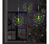 LoogCape Multicolor Fireworks Light Decoration 20cm with 140 LEDs Christmas Lights Remote Control USB Indoor Outdoor Festive Lighting Weatherproof