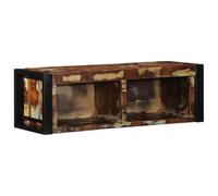 LoogCape Multicoloured Solid Wood TV Cabinet 80 x 30 x 25 cm with Storage Space and Cable Management, Wall Mounted, Hifi Rack, Hanging, Standing, for Living Room, Bedroom, Home Cinema