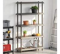 LoogCape Multipurpose 5 Tier Shelving Unit 100 x 40 x 177 cm Light Grey UV Resistant PP for Indoor Outdoor Storage Storage Balcony Garden Storage Room Books Decor Organization