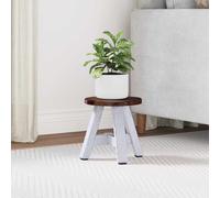 LoogCape Natural Stool 22 x 22 x 24 cm Made of Robust Mahogany Wood with Distressed Surface, Versatile for Indoor and Outdoor Use, Ideal as Seating, Side Table, Camping, Garden or Patio