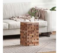 LoogCape Natural Stool 29 x 29 x 48 cm Recycled Solid Wood for Indoor and Outdoor Rustic Stool Portable Space Saving Durable Suitable for Kitchen, Living Room, Balcony, Garden