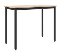 LoogCape Natural Table, 100 x 50 x 77 cm, Engineer Wood and Steel for Living Room, Office, Bedroom, Height Adjustable, Space-Saving, Versatile, Modern Design, Robust Construction