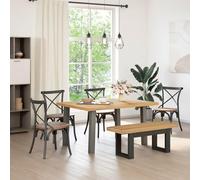 LoogCape NOAIN Dining Room Bench 120 x 41 x 45 cm Solid Pine Wood Rustic Charm Sturdy Wooden Bench for Kitchen, Dining Area, Living Room, Hallway, Versatile, Durable, Space Saving, Vintage