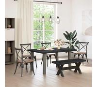 LoogCape Noain Dining Room Bench Made of Solid Pine Wood 120 x 41 x 45 cm with Slatted Design, Sturdy Legs, Versatile, Easy Care, Ideal for Kitchen, Dining Room, Hallway or Living Room