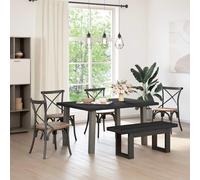 LoogCape NOAIN Dining Table Bench 120 x 41 x 45 cm Solid Pine Wood for Dining Room Kitchen Rustic Bench with Slatted Design Sturdy Wooden Bench Space Saving Versatile Durable