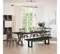 LoogCape NOAIN Dining Table Bench 160 x 41 x 45 cm Solid Pine Wood with Slatted Design for Dining Room, Kitchen, Living Room or Hallway, Robust Wooden Bench with Storage Space, Space-Saving, Vintage