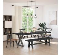 LoogCape NOAIN Dining Table Bench 160 x 41 x 45 cm Solid Pine Wood with Slatted Design, Sturdy Wooden Legs, Versatile for Dining Room, Kitchen or Living Room, Robust, Easy Care, Rustic Charm