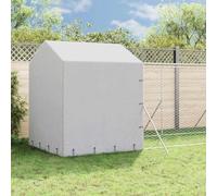 LoogCape Outdoor Dog Kennel with Roof, Silver, 2 x 10 x 2.5 m, Galvanised Steel, Weatherproof Enclosure with Protection and Barrier for Dogs, Small Animals, Garden, Patio, Outdoor and Indoor Use
