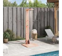 LoogCape Outdoor Shower 210 cm Solid Douglas Wood and Stainless Steel Weatherproof for Garden Pool Whirlpool Spa with Height-Adjustable Shower Tube and Rotating Head