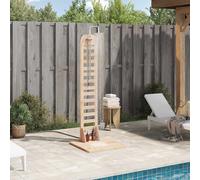 LoogCape Outdoor Shower Made of Solid Pine and Stainless Steel 223 cm Height Adjustable Weatherproof for Garden Pool Whirlpool Spa Paddling Pool