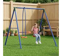 LoogCape Outdoor Swing Frame with Gliders for up to 3 Children, Weatherproof Steel Frame, Height-Adjustable Swing Seat, Robust Climbing Frame, Suitable for Garden, Playground, Durable