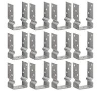 LoogCape Pack of 12 Silver Post Brackets 9 x 6 x 15 cm Galvanised Steel Weatherproof Durable for Garden Fence Carport Pergola Privacy Screen Clothes Line Parasol Attachment