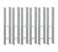LoogCape Pack of 6 Silver Post Brackets, 9 x 6 x 60 cm, Galvanised Steel, Robust, Durable for Fence, Carport, Pergola, Gazebo, Privacy Screen, Rotary Airer, Parasol, Wooden Posts, Easy Assembly