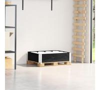 LoogCape Pallet Top Frame, Black, 80 x 60 cm, Made of Solid Pine Wood for Stable Storage and Transport, Stackable, Foldable, Versatile Use as Raised Bed or Storage Aid