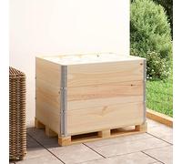 LoogCape Pallet Top Frame Set of 3 60 x 80 cm Solid Wood with Folding Galvanised Corners for Stacking and Storage Solutions, Versatile Use as Raised Beds, Ideal for Transport