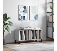 LoogCape Panel Cabinet Concrete Grey 100 x 38 x 48 cm Wood Material with Sturdy Top Plate and Iron Legs for Stylish Music Collection, TV Board, Storage Space, Cable Management, Modern Design, Durable