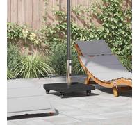 LoogCape Parasol Stand 30 kg Black Granite Square Weatherproof Stable for Garden Patio Balcony Camping Outdoor with Wheels and Attachment