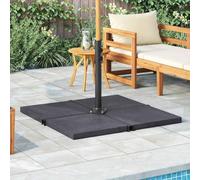 LoogCape Parasol Weight Plate Black Granite Square 25 kg for Balcony Patio Garden Beach Windproof Stable Suitable for Parasol Stand and Holder