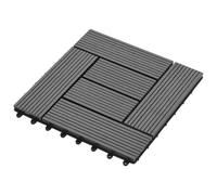 LoogCape Patio Tiles Pack of 11 Grey 30 x 30 cm WPC for Indoor and Outdoor Use, Easy Assembly, Easy Care, Durable Floor Tiles, Multi-purpose, Modern Design