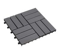 LoogCape Patio Tiles Pack of 30 Grey 30 x 30 cm Acacia Hardwood for Indoor Use, Easy Assembly, Durable Wooden Tiles, Natural Look, Easy Care, Suitable for Kitchen, Bathroom, Living Room