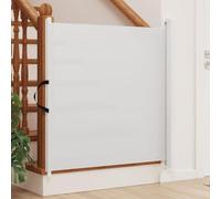 LoogCape Pet Barrier White 117.5 x 125 cm Extendable with Safety Lock Adjustable for Door, Stairs, Kitchen, Balcony, Hallway, Room Divider, Durable, Robust