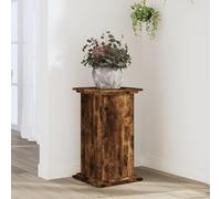 LoogCape Plant Stand Smoked Oak 33 x 33 x 60 cm Wood Material Indoor Outdoor Decorative Stand for Balcony Patio Living Room with 60 kg Load Capacity Sturdy Shelf for Flowers, Bonsai, Orchid, Cactus
