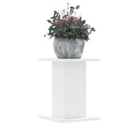 LoogCape Plant Stands Set of 2 White 30 x 30 x 40 cm Wood Material Weatherproof Robust Sturdy Shelf for Balcony Garden Patio Indoor Outdoor Decoration