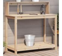 LoogCape Plant Table Made of Solid Pine Wood 108 x 50 x 109.5 cm with Shelves for Garden Balcony Patio and Indoor Spaces, Robust Wooden Frame, Versatile Pot and Plant Shelf