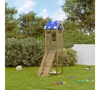 LoogCape Play Tower Made of Impregnated Pine Wood with Slide, Climbing Frame, Sandpit for Children in the Garden, Includes Accessories for Outdoors, Sturdy Wooden Frame