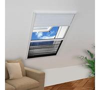 LoogCape Plisse Insect Screen Window with Blind Aluminium 160 x 80 cm for Roof Windows, Fly Screen, Mosquito Net, Insect Screen, Protection Against Wasps, Easy Assembly, Durable