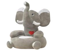 LoogCape Plush Children's Chair Elephant Grey with Non-Slip Feet, Soft Polyester Padding, Ideal for Children's Room, Playtime, Reading and Relaxation