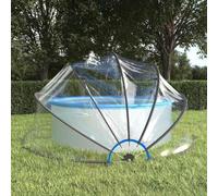LoogCape Pool Dome 500 x 250 cm Transparent Pool Roof with Folding Mechanism for Built-in and Surface Pools Protection Against Sun Rain Dirt UV