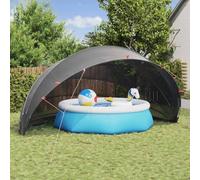 LoogCape Pool Dome Black 592 x 590 x 275 cm Foldable Swimming Pool Protection Dome UV Resistant Waterproof Easy to Assemble Ideal for Garden Patio Camping Reduces Heat Loss