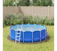LoogCape Pool Floor Cloth Light Grey Diameter 366 cm Polyester Geotextile Protective Tarpaulin Pool Underlay for Swimming Pools, Durable, Waterproof Pool Film, Protection Against Dirt, Erosion, UV