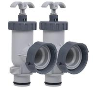 LoogCape Pool Piston Valve Set of 2 for Above Ground Pools, 38 mm Hose Connection and 59 mm Thread, Water Flow Control, Suitable for Intex and Bestway Pools, Easy Maintenance and Water Care