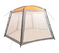 LoogCape Pool Tent Fabric 500 x 433 x 250 cm Grey UV-Resistant Sun Protection Tent for Round Swimming Pools with Mesh Side Walls, Steel Frame, Includes Guy Ropes and Pegs