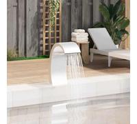 LoogCape Pool Waterfall Made of 304 Stainless Steel 22 x 60 x 70 cm for Ponds and Pools, Durable Water Feature Fountain with Water Course, Suitable for Garden, Patio, Balcony, Indoor and Outdoor Use