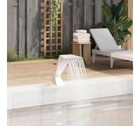 LoogCape Pool Waterfall Stainless Steel 64 x 30 x 52 cm Silver for Pond and Pool with Waterfall Cascade, Durable, Chlorine Water Resistant, Easy Assembly, Ideal for Garden, Patio, Balcony