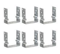 LoogCape Post anchors, galvanised steel, silver, 14 x 6 x 15 cm, U-shaped, with pre-drilled holes, easy installation, durable attachment for garden fence, carport, pergola